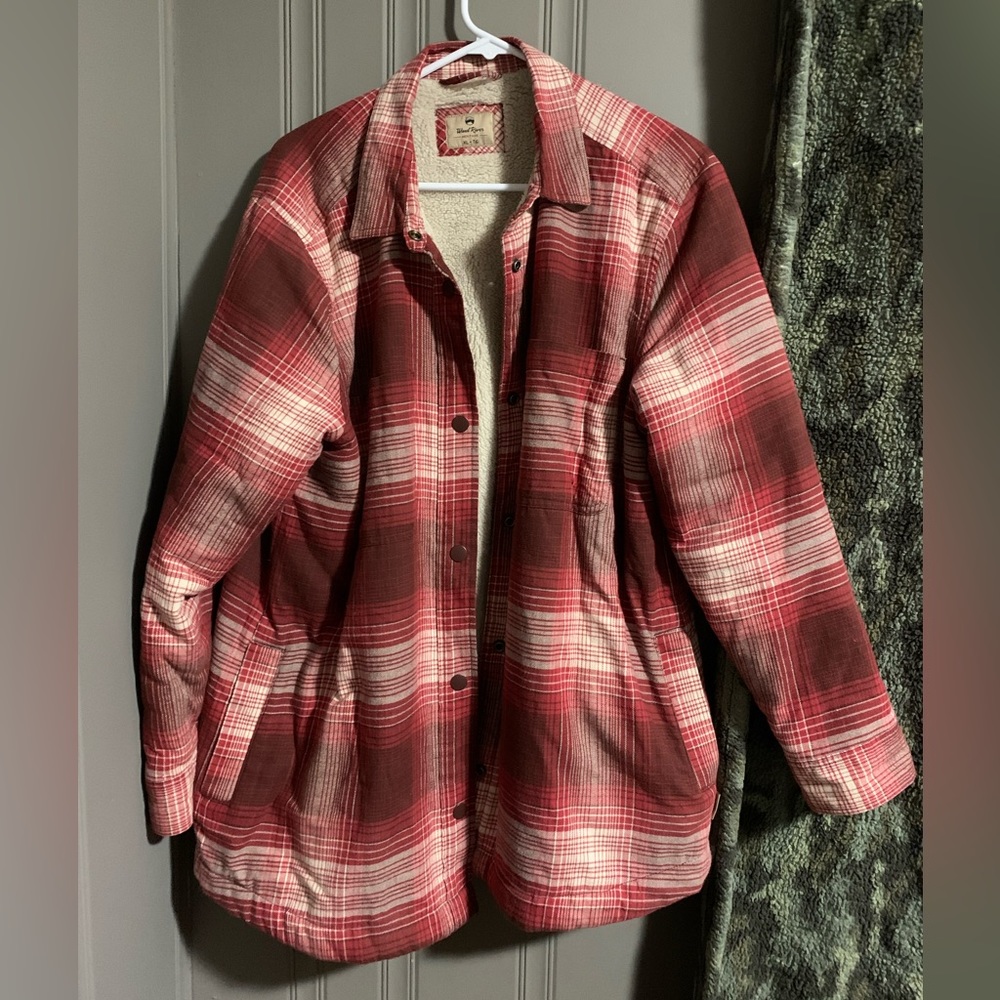 Wind River plaid fleece lined shacket XL